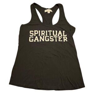 Spiritual Gangster Black Racerback Tank Top S Cotton Blend Made In USA